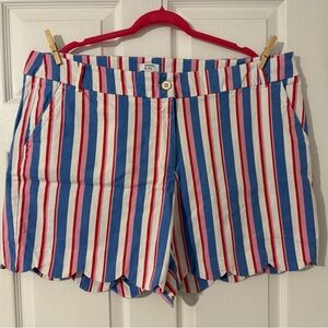 Striped Red and Blue Women's Shorts